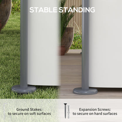 3 x 4m Garden Gazebo with Sides, Double Roof Metal Gazebo, White