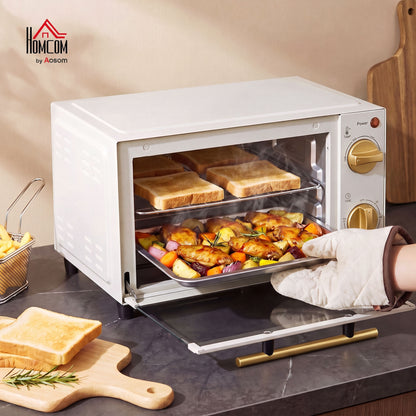 Mini Oven 9L Countertop Toaster Oven with Timer Control 750W White