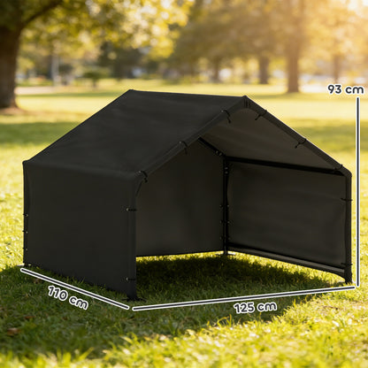Dog Shade Shelter, Outdoor Dog House with Waterproof & UV-Resistant Canopy, Pet Tent for Small Medium Large Breeds, Pet House for Small Animals with Ground Nails, 125 x 110 x 93 cm