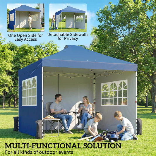 Pop Up Canopy Waterproof Height Adjustable 3 x 3 (m) Dark Blue