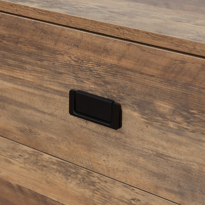 Industrial Sideboard, Storage Cabinet, Accent Cupboard Distressed Brown