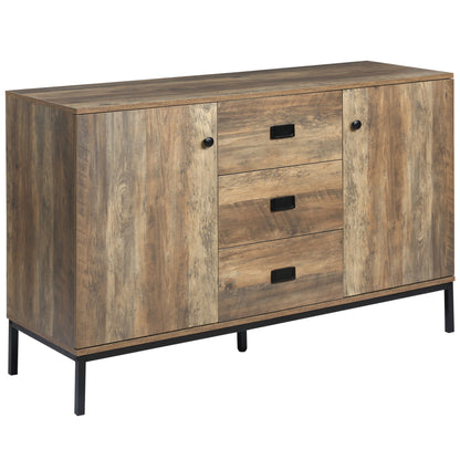 Industrial Sideboard, Storage Cabinet, Accent Cupboard Distressed Brown
