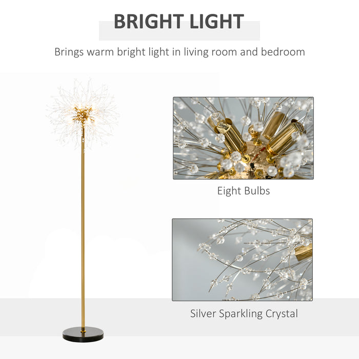 Modern Floor Lamp, Tall Standing Lamp with Dandelion-like Lampshade for Living Room