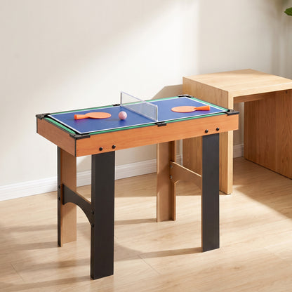 4-in-1 Games Table with Table Football, Pool, Table Tennis and Hockey - Natural