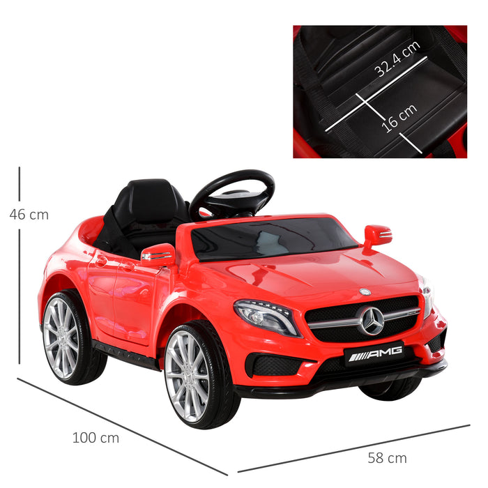 Compatible for 6V Kids Ride On Car Mercedes Benz GLA Licensed Toy toddler with Music Remote Control Rechargeable HeadTwo Speed Red