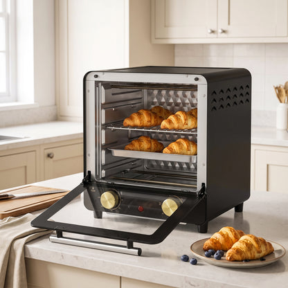 1000W 15L Mini Oven and Grill with 60-Minute Timer - Black