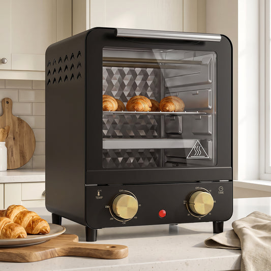 1000W 15L Mini Oven and Grill with 60-Minute Timer - Black