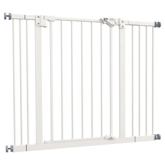 Metal 74-100cm Wide Adjustable Dog Gate Black