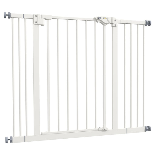 Metal 74-100cm Wide Adjustable Dog Gate Black