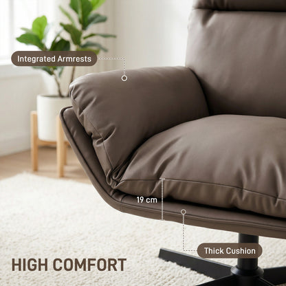 Accent Chair with 360 Swivel Dark Brown