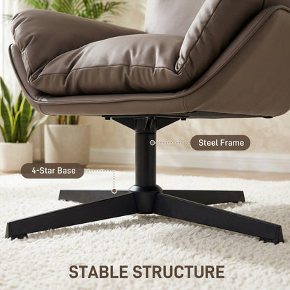 Accent Chair with 360 Swivel Dark Brown