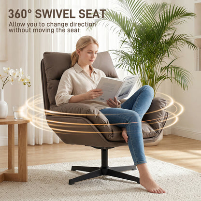 Accent Chair with 360 Swivel Dark Brown