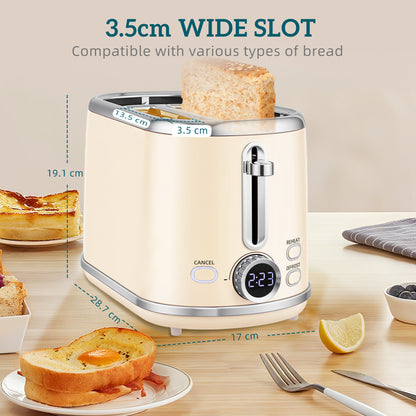 1.7L 3000W Kettle and 2 Slice Toaster with Keep Warm Memory Function