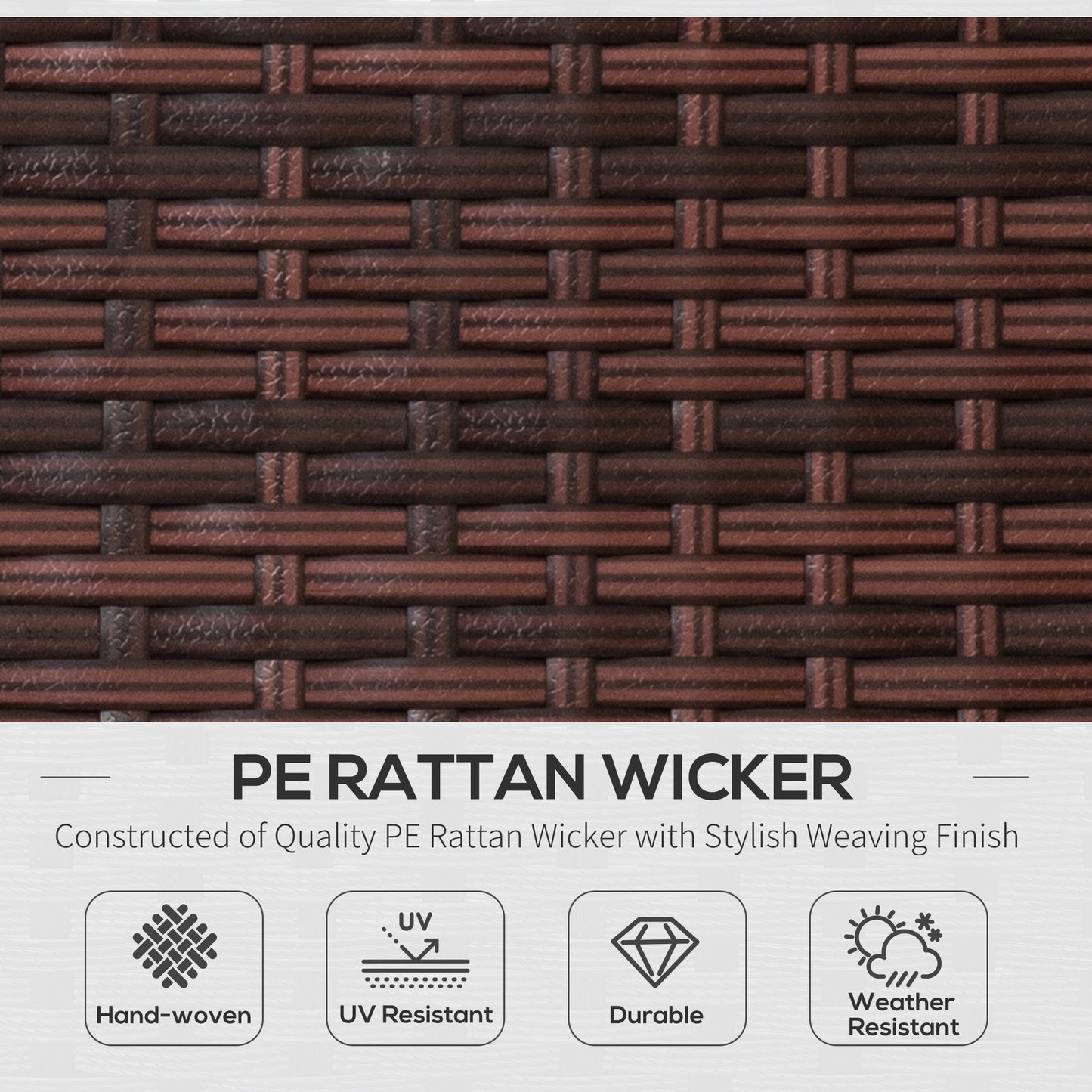 Rattan Garden Furniture Folding Sun Lounger Outdoor Chair Wicker Weave Bed with Cushion and Pillow Brown