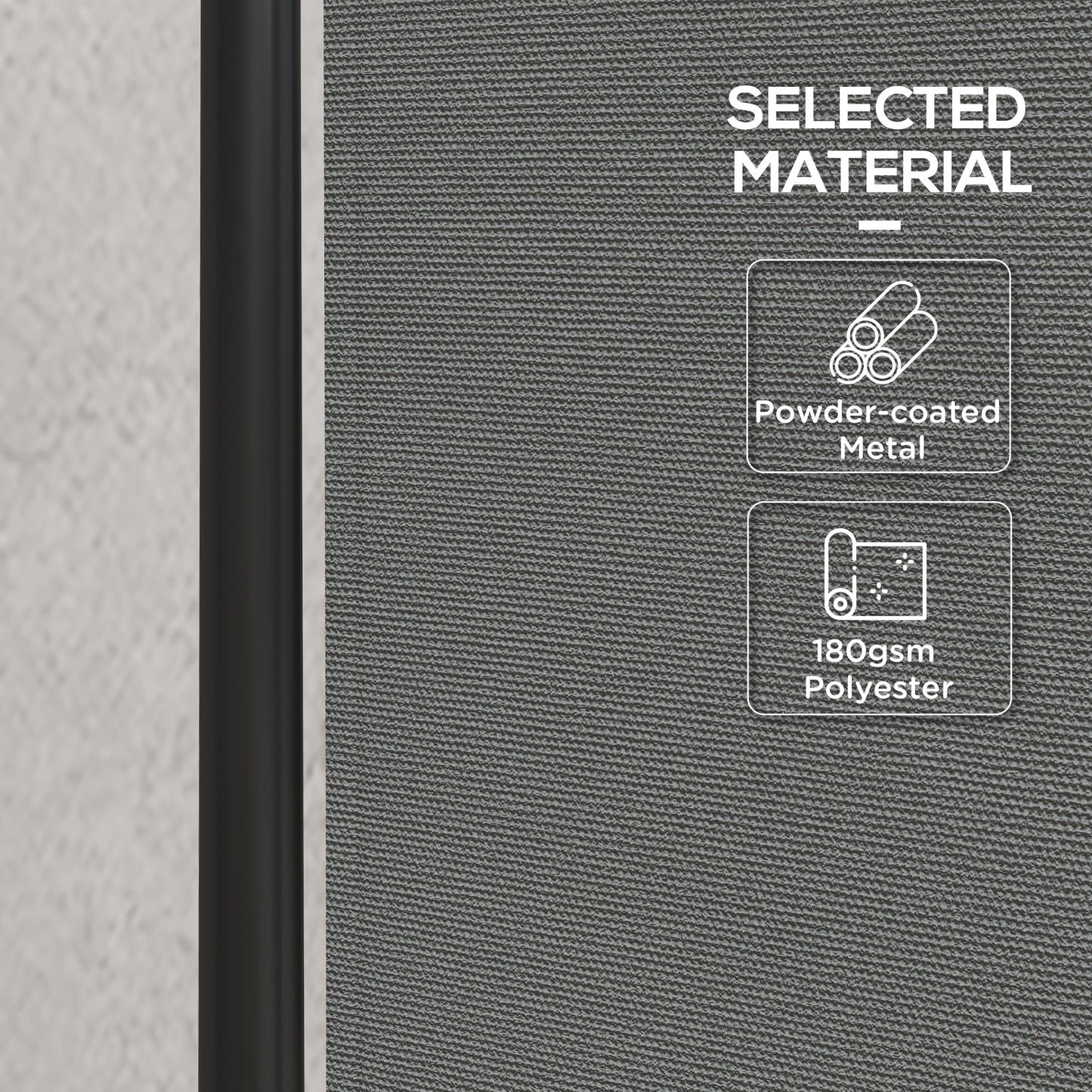 Garden Screen with Wheels, 6ft Rolling Privacy Room Divider, Dark Grey