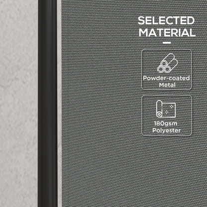 Garden Screen with Wheels, 6ft Rolling Privacy Room Divider, Dark Grey