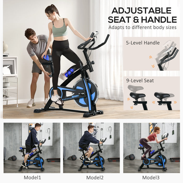 Indoor Exercise Bike Stationary Bike for Home Gym Workout, Blue