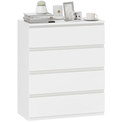 Chest of Drawers, 4-Drawer Storage Organiser Unit for Bedroom, Living Room, 80 x 39 x 95cm, White