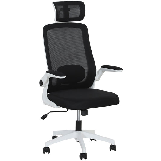 Executive Mesh Office Chair with Headrest, Lumbar Support, Black