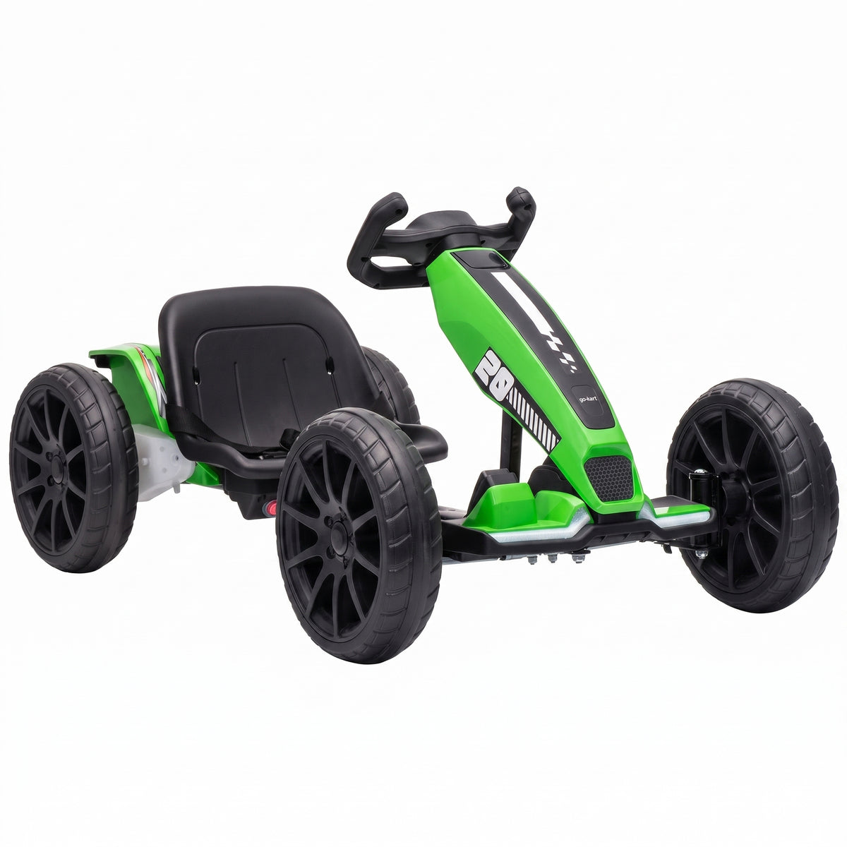 12V Kids' Electric Go-Kart with Dual Motors and Adjustable Seat - Green