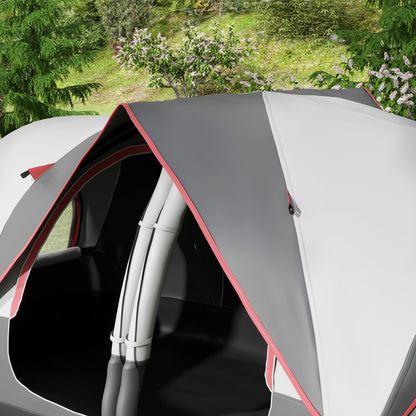 2 Room Camping Tent with Waterproof Rainfly & Screen Panels Grey