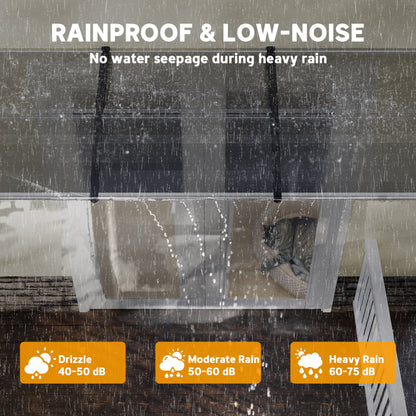 Door Canopy Outdoor Awning Rain Shelter for Window Porch, Clear