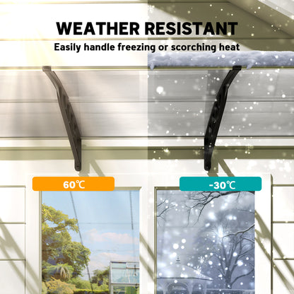 Door Canopy Outdoor Awning Rain Shelter for Window Porch, Clear