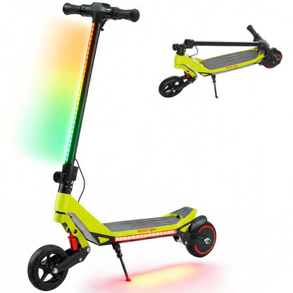 Electric Scooter for Kids, Foldable E Scooter for Age Age 6+ Green