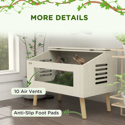 Reptile Terrarium, 111L Snake Vivarium with Tempered Glass Windows