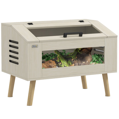 Reptile Terrarium, 111L Snake Vivarium with Tempered Glass Windows
