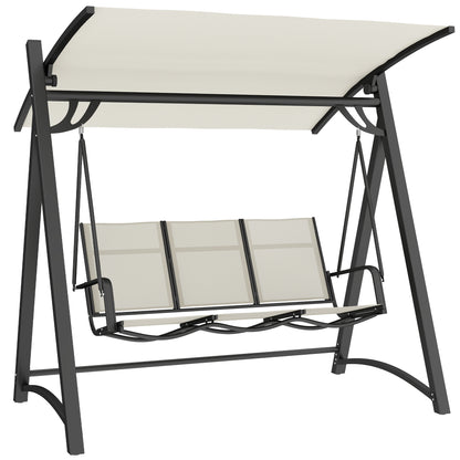 3 Seater Swing Chair, Garden Swing Bench with Adjustable Canopy