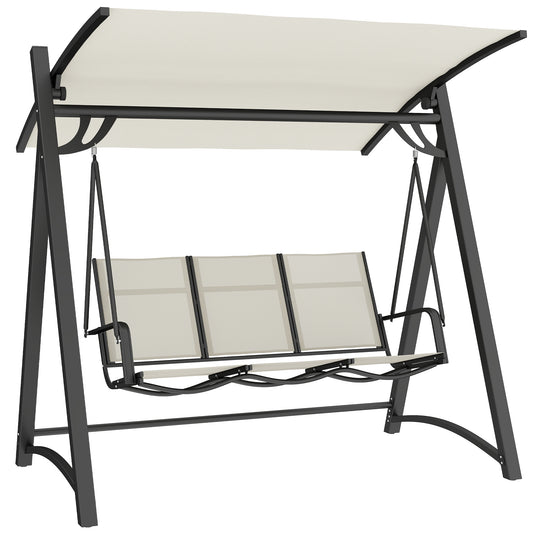 3 Seater Swing Chair, Garden Swing Bench with Adjustable Canopy