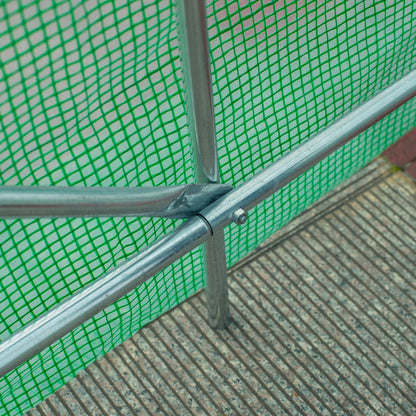 2.5 x 2m Walk-In Polytunnel Greenhouse, with Steel Frame, PE Cover, Roll-Up Door and 4 Windows, Green