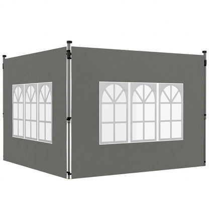 Gazebo Side Panels for 3x3(m) or 3x4m Pop Up Gazebo, Dark Grey