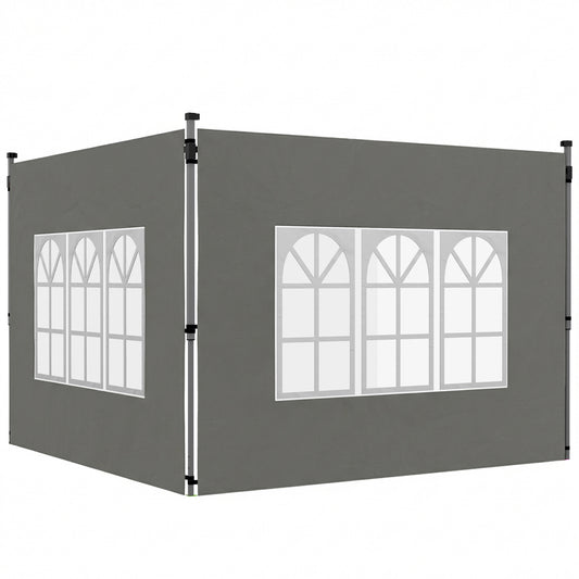 Gazebo Side Panels for 3x3(m) or 3x4m Pop Up Gazebo, Dark Grey
