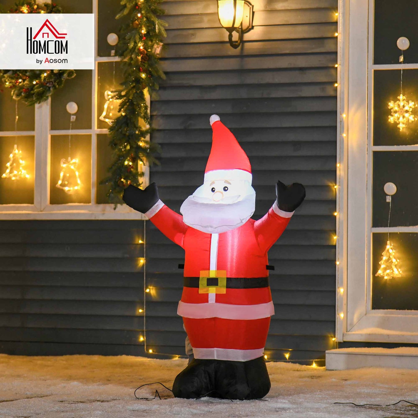 Inflatable 4ft Tall Santa Claus Xmas Decoration Airblown Welcoming Light