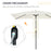 3x2m Patio Parasol Garden Umbrellas Canopy with Aluminum Tilt Crank Rectangular Sun Shade Steel, Cream White