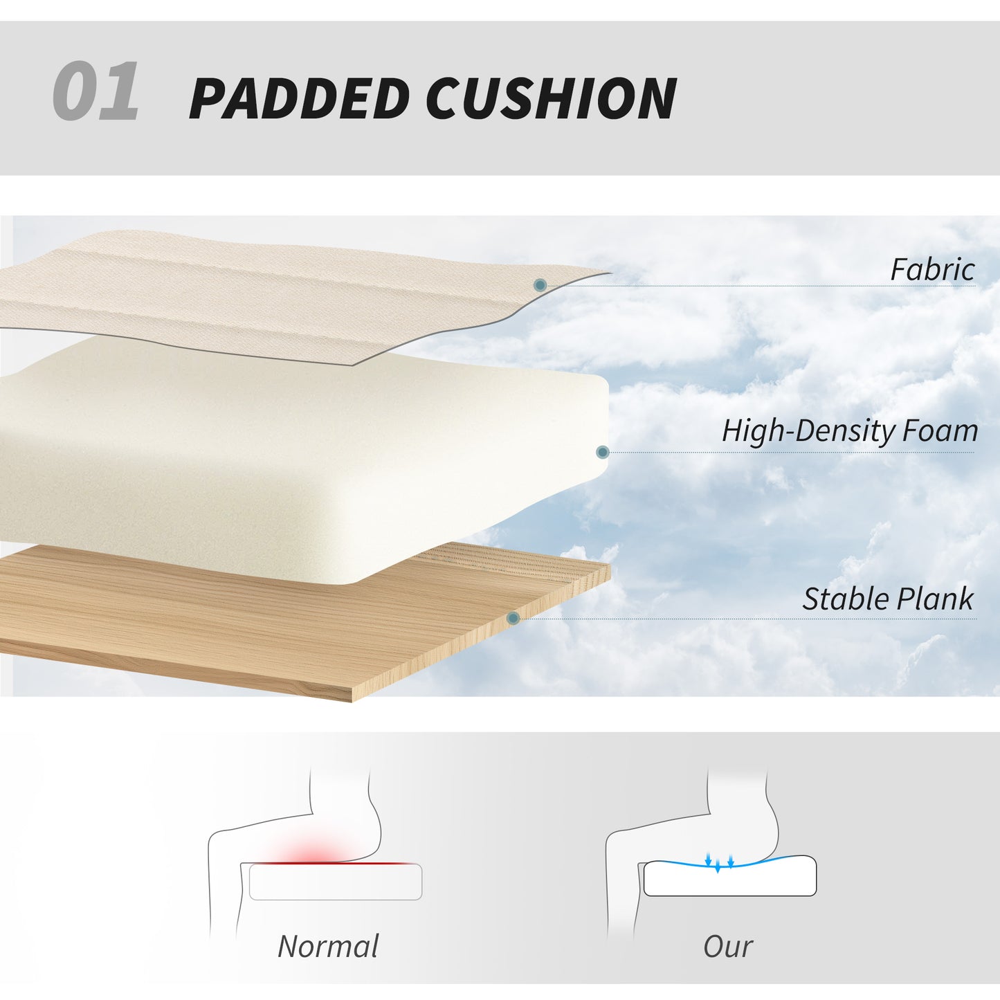 Linen Criss Cross Legged Office Chair with Tilt Function, Cream