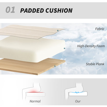 Linen Criss Cross Legged Office Chair with Tilt Function, Cream