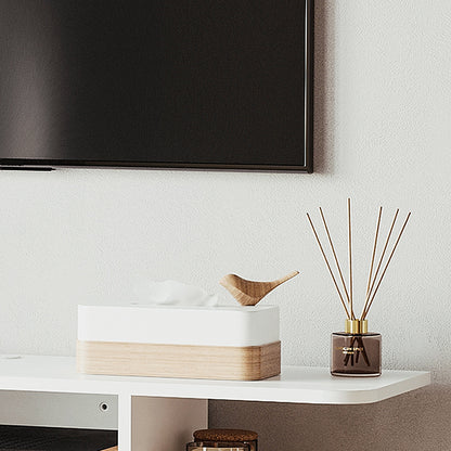 Wall Mounted TV  Stand Entertainment Unit with Storage Shelf, White