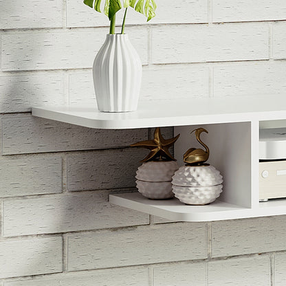 Wall Mounted TV  Stand Entertainment Unit with Storage Shelf, White