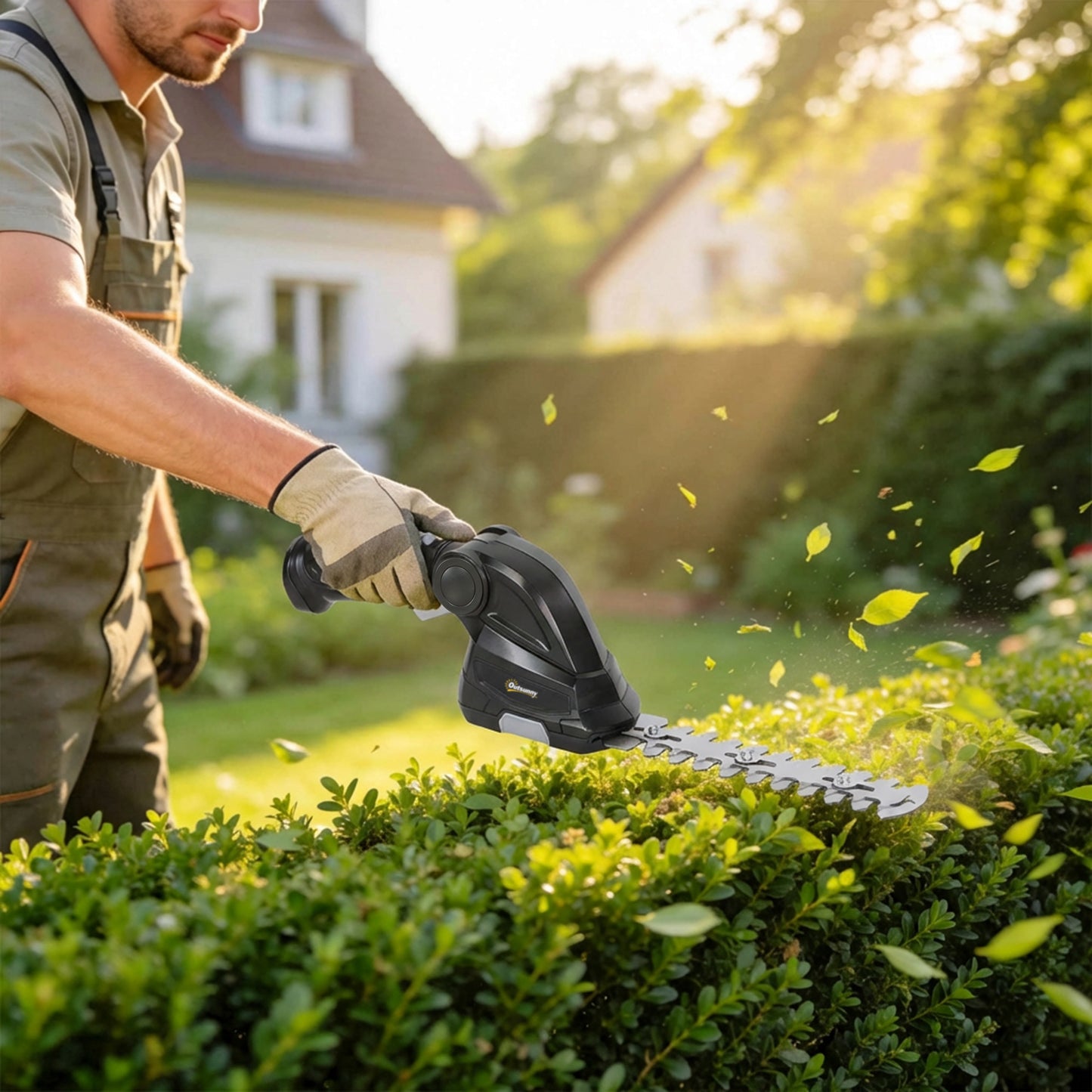 2-in-1 Cordless Hedge Trimmer & Grass Shear with 2000mAh Batteries