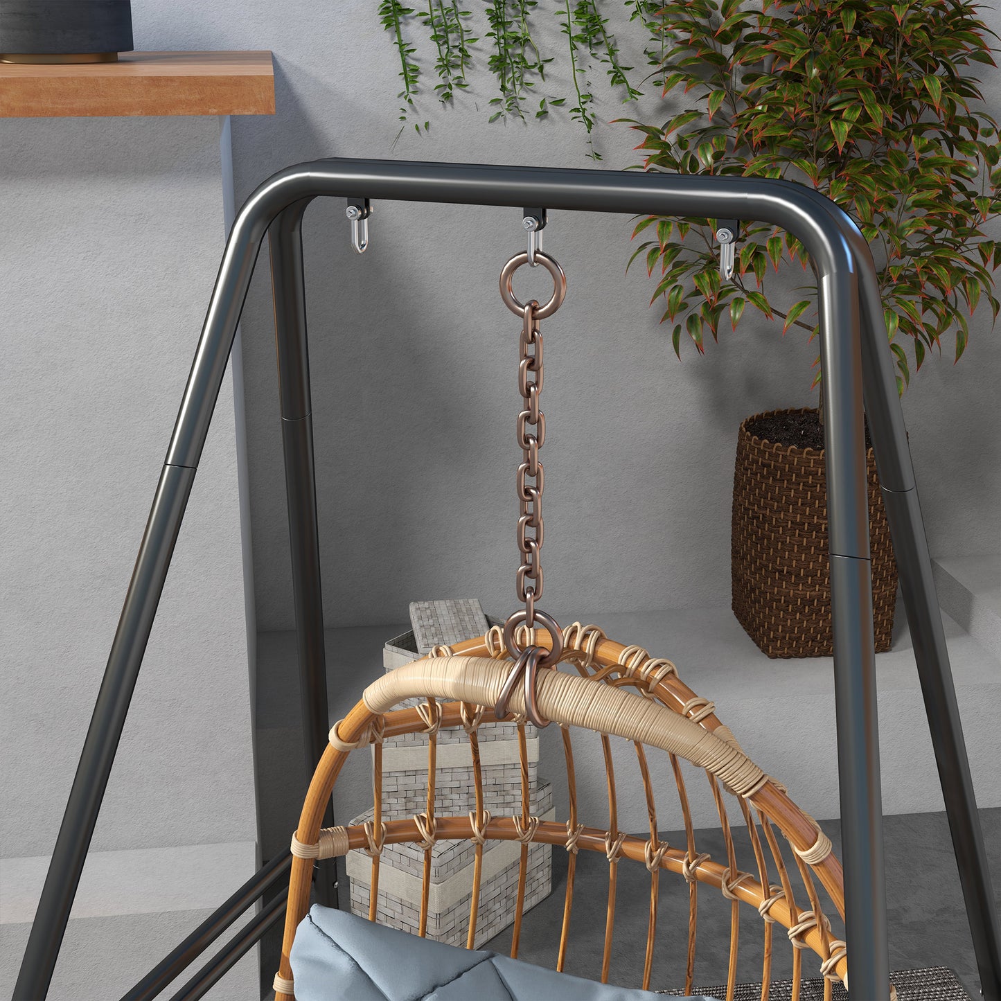 Hammock Chair Stand Metal Frame Hammock Stand Only, Black