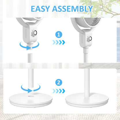 Pedestal Fan, Air Circulation Fan with Oscillating, Tilt, for Home