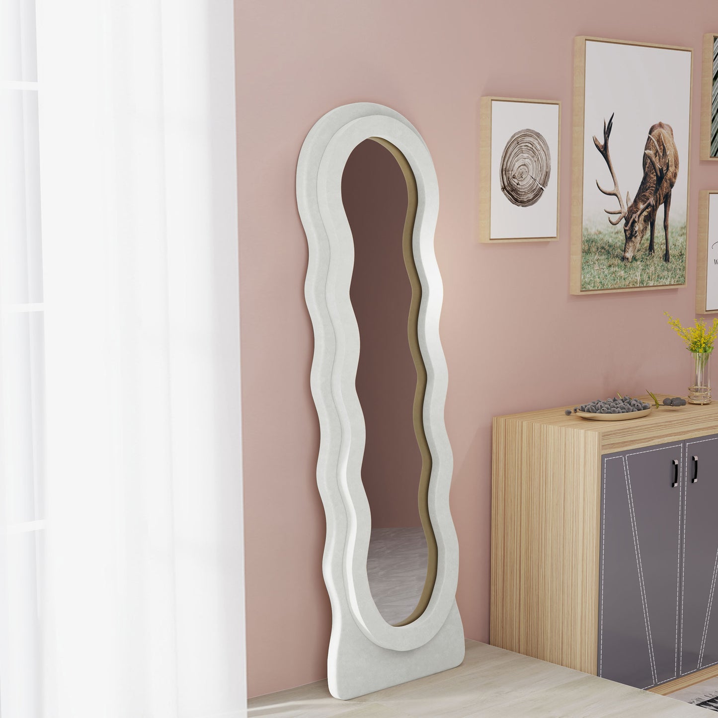 Full Length Mirror, Standing, Leaning or Wall Mirror, White