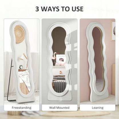 Full Length Mirror, Standing, Leaning or Wall Mirror, White