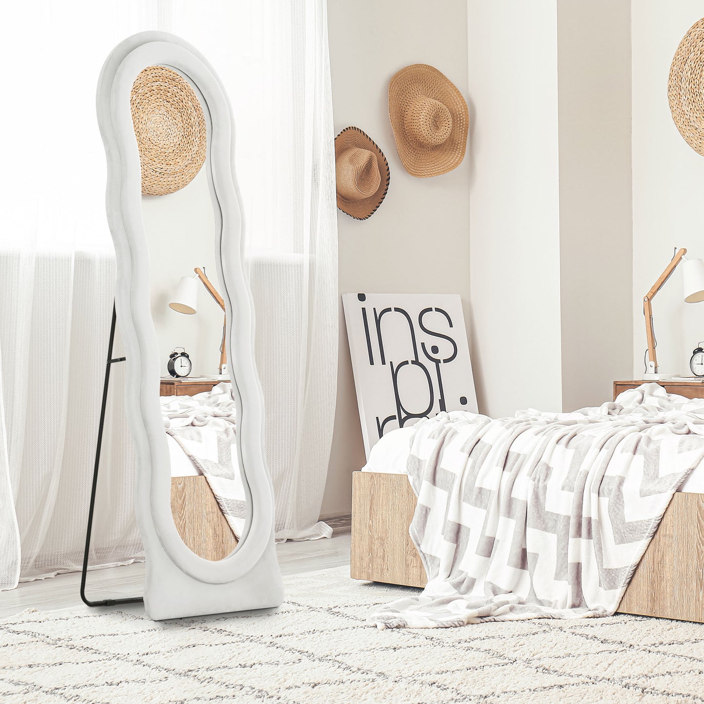 Full Length Mirror, Standing, Leaning or Wall Mirror, White