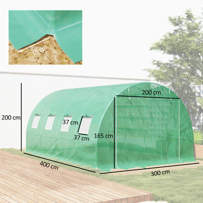 4 x 3 x 2m Greenhouse Replacement Cover ONLY for Tunnel Greenhouse