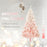 6ft Artificial Christmas Tree Holiday Home Decoration w/ Metal Stand, Automatic Open, White & Pink Realistic Design Faux w/ Stand Quick Setup