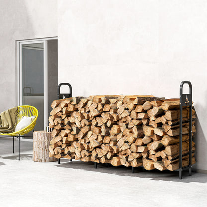 Steel Firewood Log Rack, 300 kg Indoor Outdoor Fireplace Log Holder